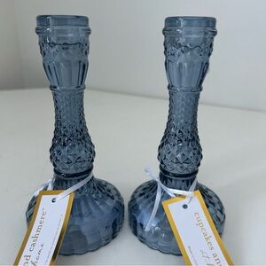 cupcakes & cashmere Elegant Blue Candle Holders
